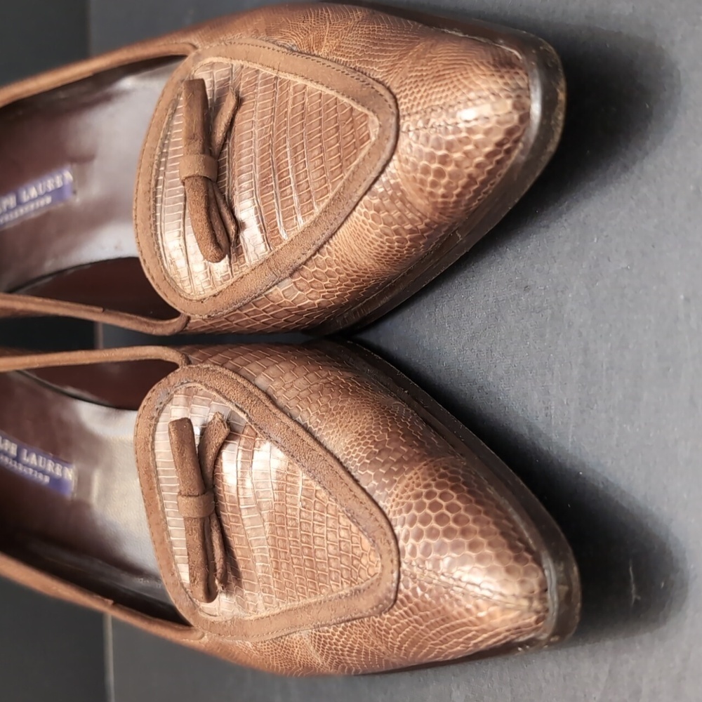 Ralph Lauren Collection Brown Heeled Shoes,Size 7. - Picture 2 of 12